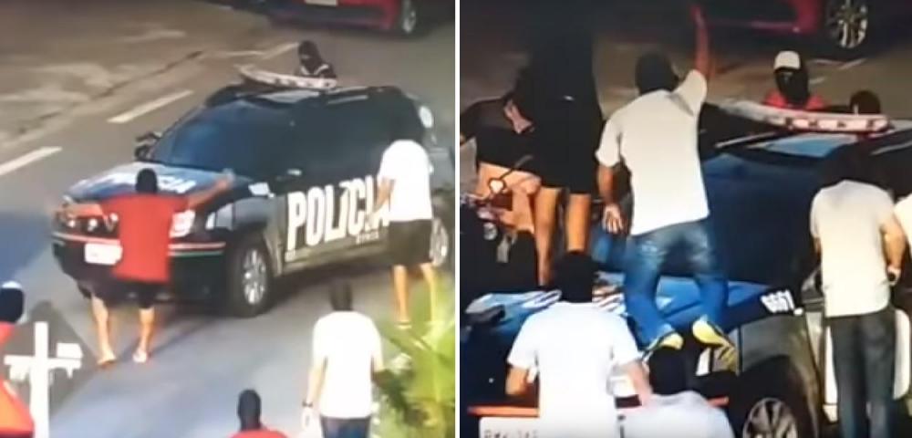 Grupo encapuzado toma viatura e cerca policiais civis em Fortaleza